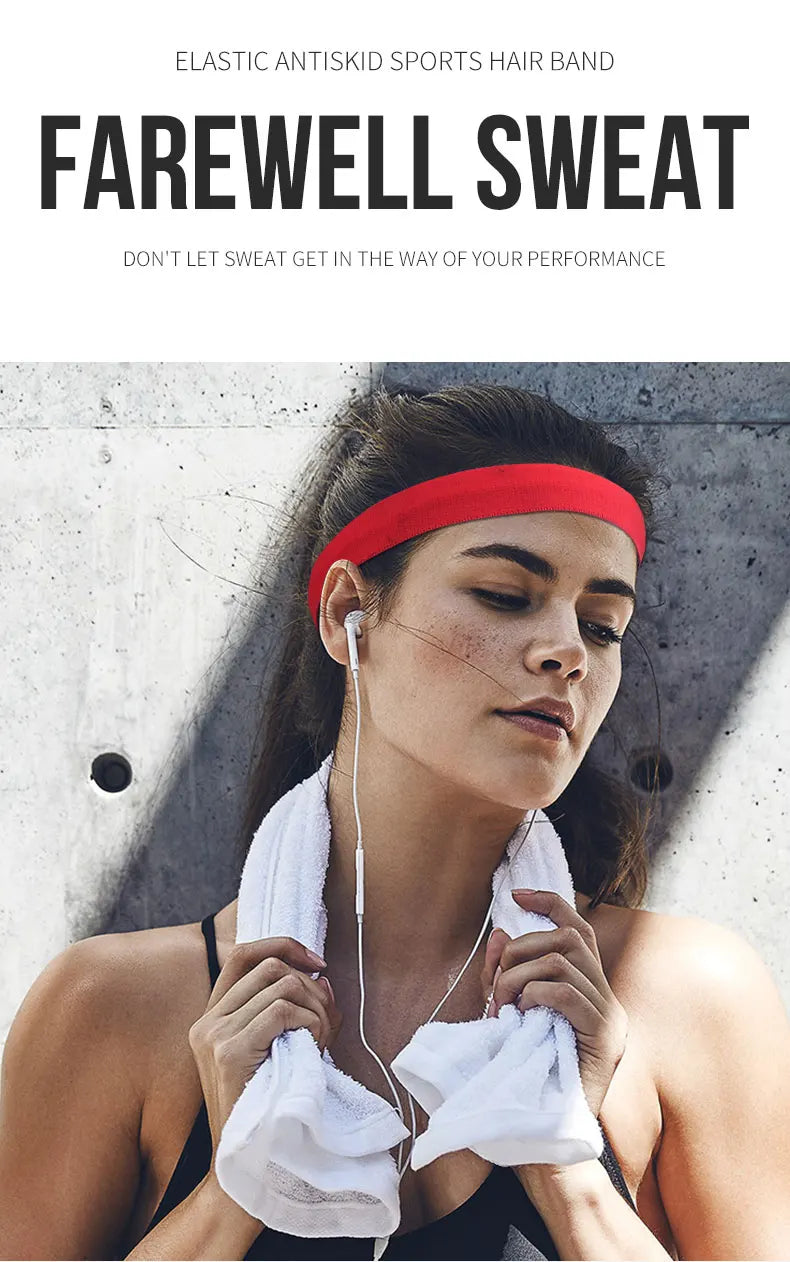 Men Women Headband Sport Sweat Hair Bands Forehead Protection Running Fitness Yoga Tenis Elastic Sweatband