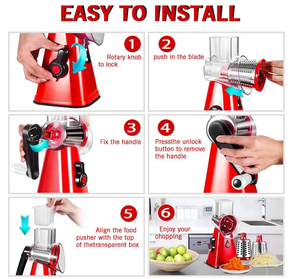 Manual Vegetable Cutter Slicer Kitchen Accessories Multifunctional Round Rotate Mandoline Slicer Potato Cheese Kitchen Gadgets