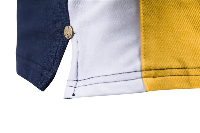 100% katoenen poloshirt met badge-borduurwerk voor heren, korte mouwen, patchwork herenpolo's, zomerkleding van kwaliteitsmerken voor heren