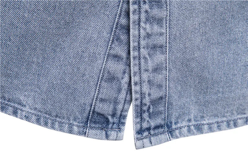 Men's 100% Cotton Spring Denim Shirt Casual Solid Colour Thickened Long Sleeve High Quality Jeans Male Shirt For Men