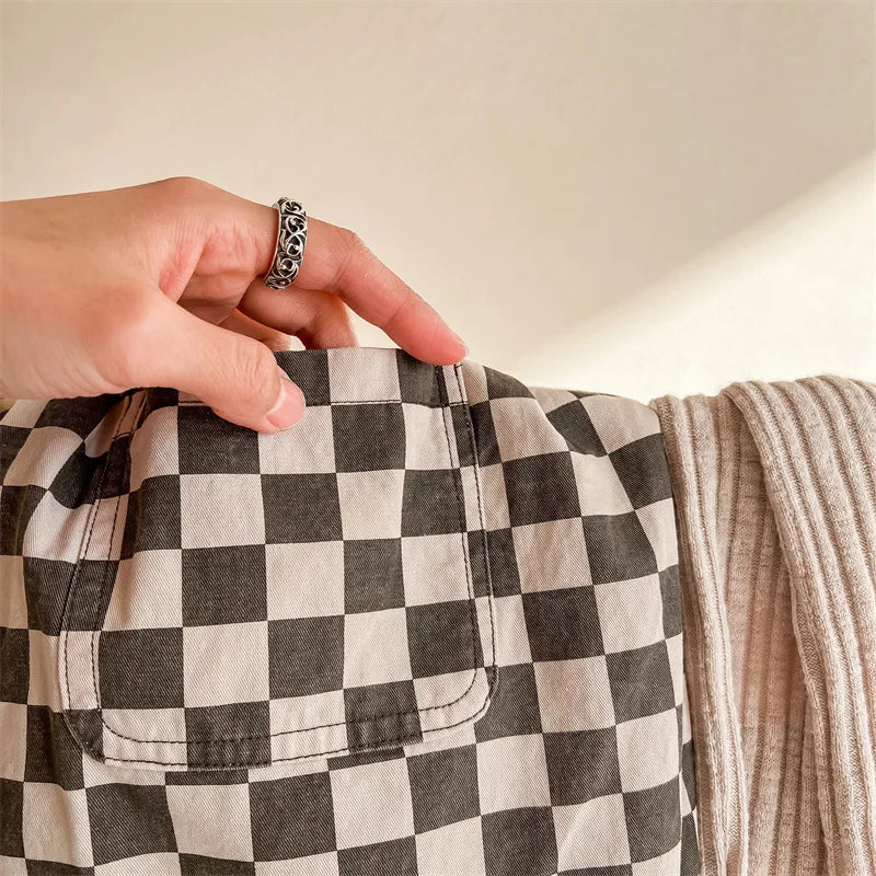 Autumn New Kids Clothes Cotton Plaid Harem Pants Boys And Girls Casual Pants For Children 12M-6T Unisex