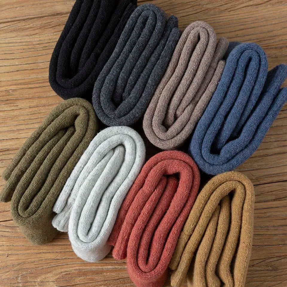 Winter Dames Merino Wol Hoge Knie Lange Sokken Dikke Warme Harajuku Retro Compressie Vrouwelijke Kasjmier Kousen