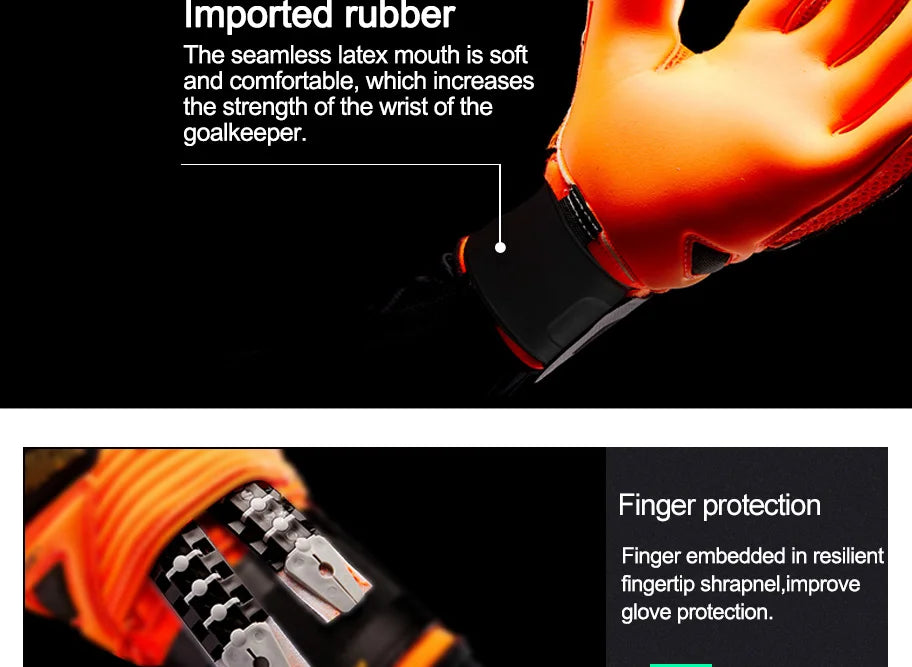 Shinestone Professional Goalkeeper Gloves Finger Protection Latex Non-slip Soccer Goalie Gloves Football Goalkeeper Gloves