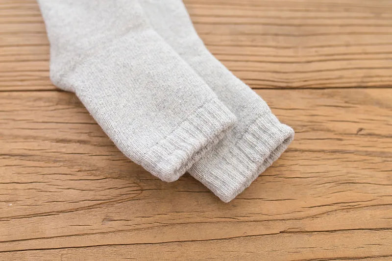 2 Pairs Women's Winter Thick Warm Casual Wool Socks For Girls Pure Colour Cashmere Socks