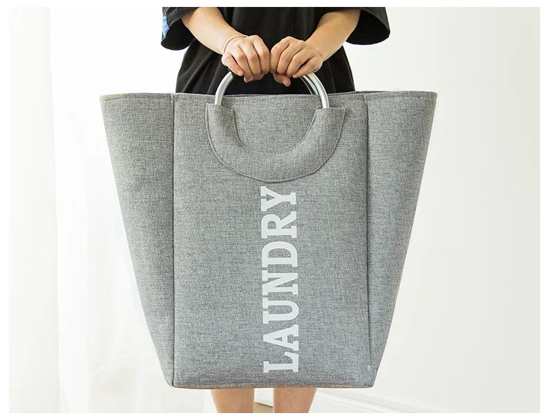 Portable Folding Laundry Basket Big Capacity Handle Waterproof Large Linen Storage Basket Kids Toys Dirty Clothing Orgnizer Bin
