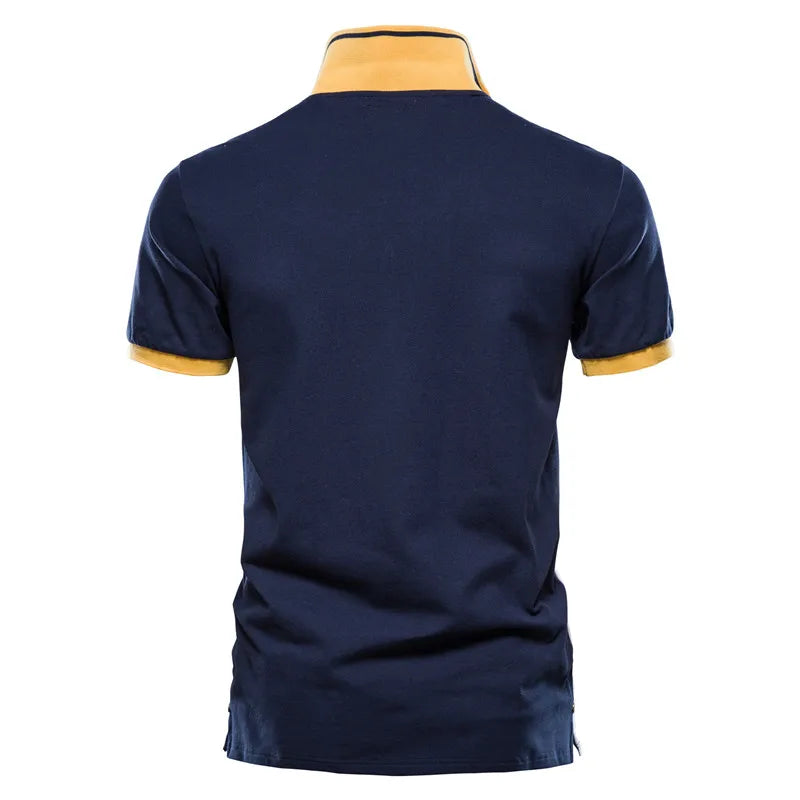 100% katoenen poloshirt met badge-borduurwerk voor heren, korte mouwen, patchwork herenpolo's, zomerkleding van kwaliteitsmerken voor heren