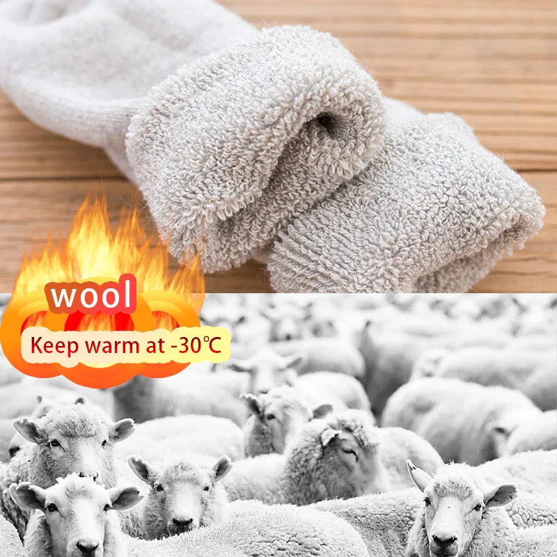 2 paar dikke, warme, casual wollen sokken voor meisjes in de winter, in pure kleur, van kasjmier.