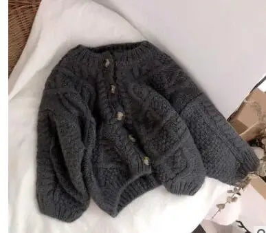 Kids Clothes Single Breast Girls Sweater Brief Style Boys Cardigans Knitted Sweater For Children 1-7Y Unisex