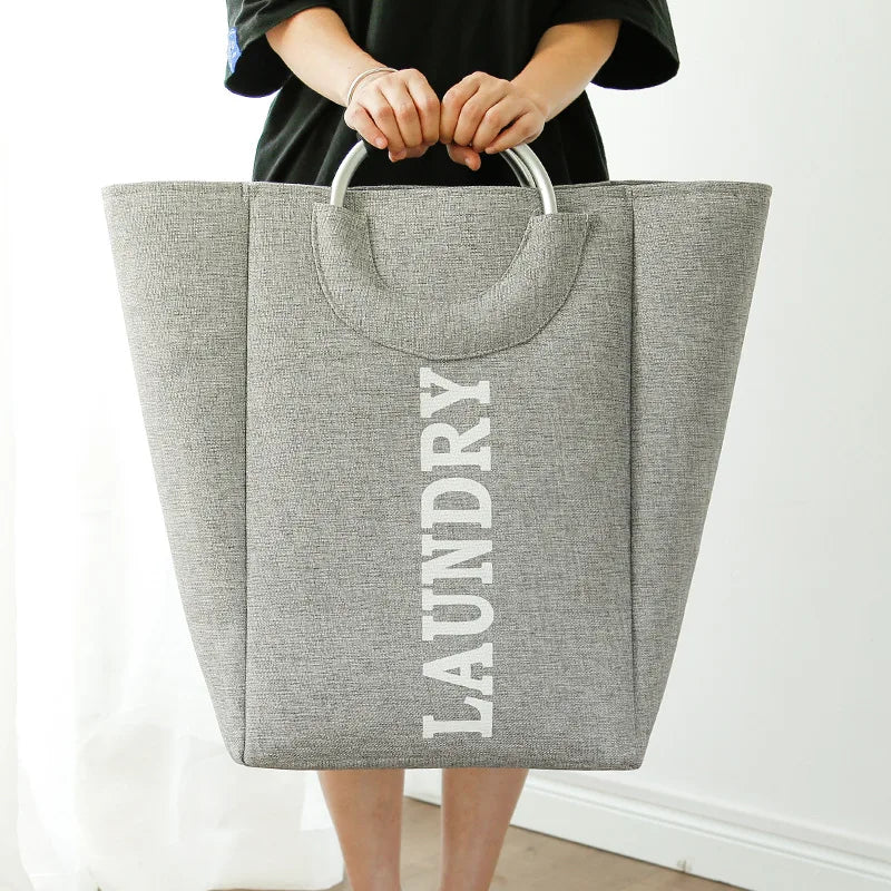 Portable Folding Laundry Basket Big Capacity Handle Waterproof Large Linen Storage Basket Kids Toys Dirty Clothing Orgnizer Bin