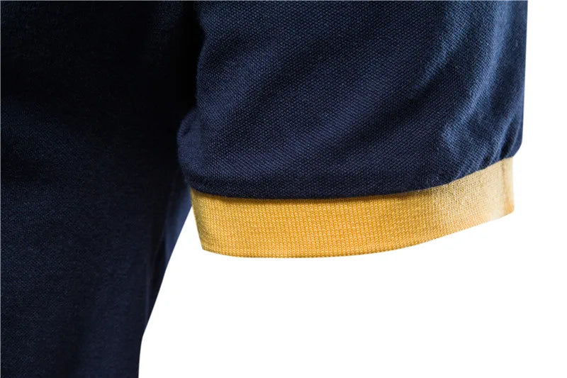 100% katoenen poloshirt met badge-borduurwerk voor heren, korte mouwen, patchwork herenpolo's, zomerkleding van kwaliteitsmerken voor heren