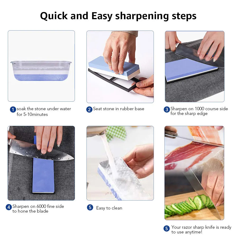 Knife Sharpener Whetstone Sharpening Stones Grinding Stone Water Stone 2 stages Whetstone Pro Kitchen Tool 240-10000 Grit