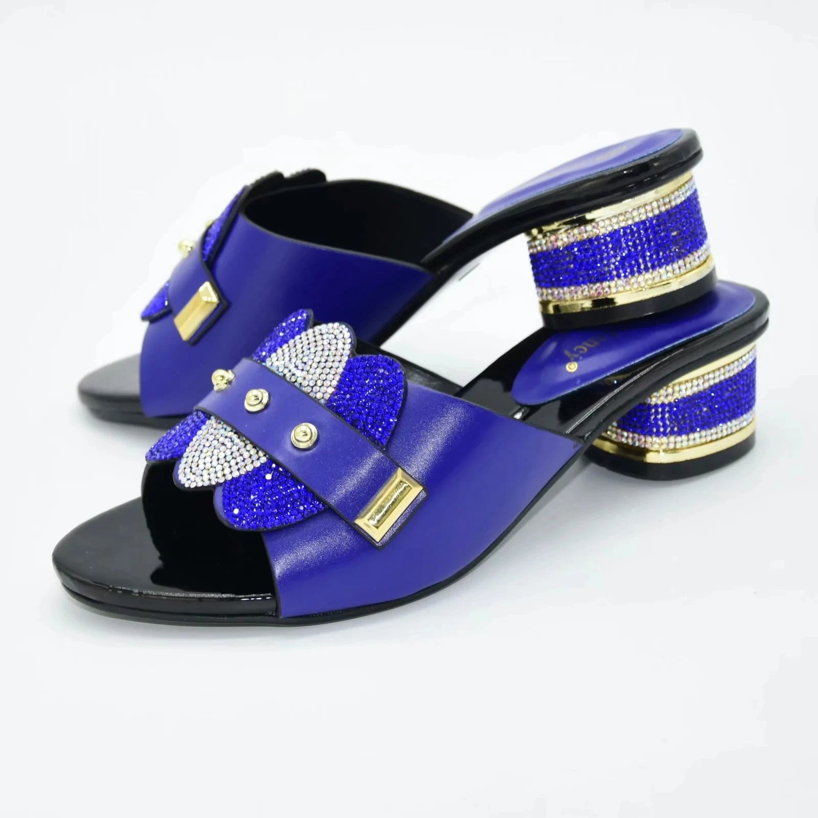 2025 Summer High Quality Italian Women Slippers Shoes With Elegant Heel Design Suitable for African Wedding Party