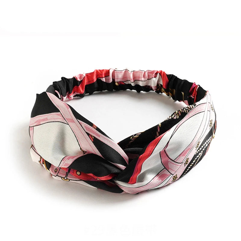 Fashion Women Girls Summer Bohemian Hair Bands Print Headbands Vintage Cross Turban Bandage Bandanas HairBands Hair Accessories