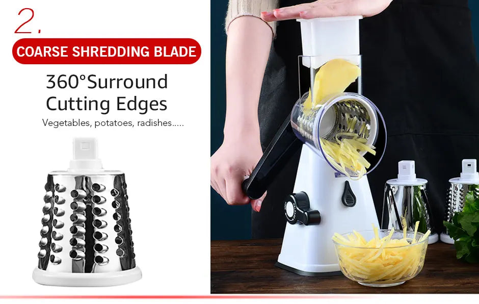 Manual Vegetable Cutter Slicer Kitchen Accessories Multifunctional Round Rotate Mandoline Slicer Potato Cheese Kitchen Gadgets