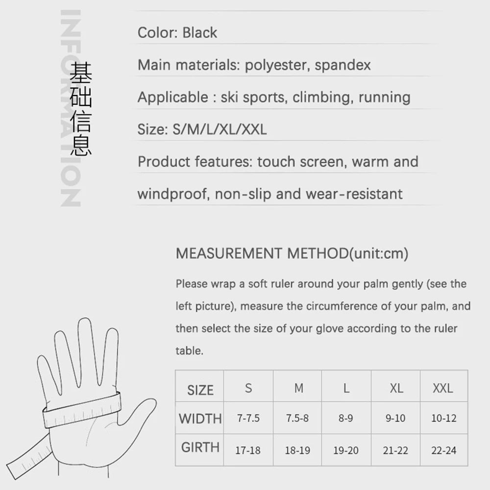 Heren Dames Fietsen Winter Warme Sport Handschoenen Touchscreen Buiten Vissen Spatwaterdicht Skiën Snowboard Antislip Rits Handschoenen