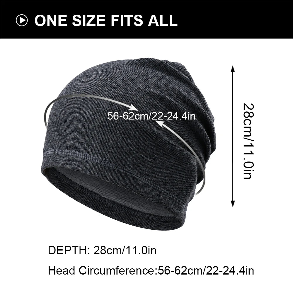 Winter Fleece Beanies Bicycle Sports Tennis Fitness Stretch Running Hiking Cycling Hat Snowboard Soft Windproof Cap Women Men
