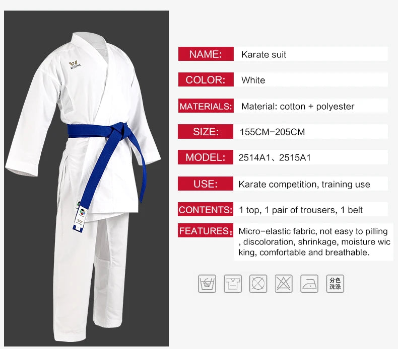 WESING WKF Approved Karate Gi Uniform – Kumite & Kata Training Suit for Adults & Kids Competition Karate Uniform