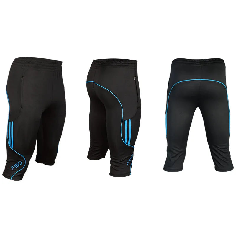 Men 3/4 Shorts New Soccer Pants Slim Sports Jogging Pants Men Training Running Trousers Football Male 3/4 Soccer Training Pants