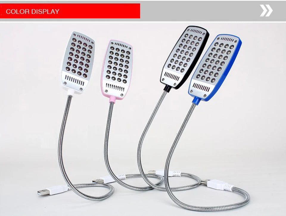 28 leds Book Reading Lamp Flexible USB Night Light for Laptop Notebook Computer Desktop No Flicker Eyesight Protection Light