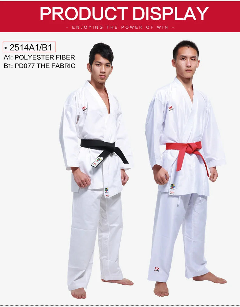 WESING WKF Approved Karate Gi Uniform – Kumite & Kata Training Suit for Adults & Kids Competition Karate Uniform