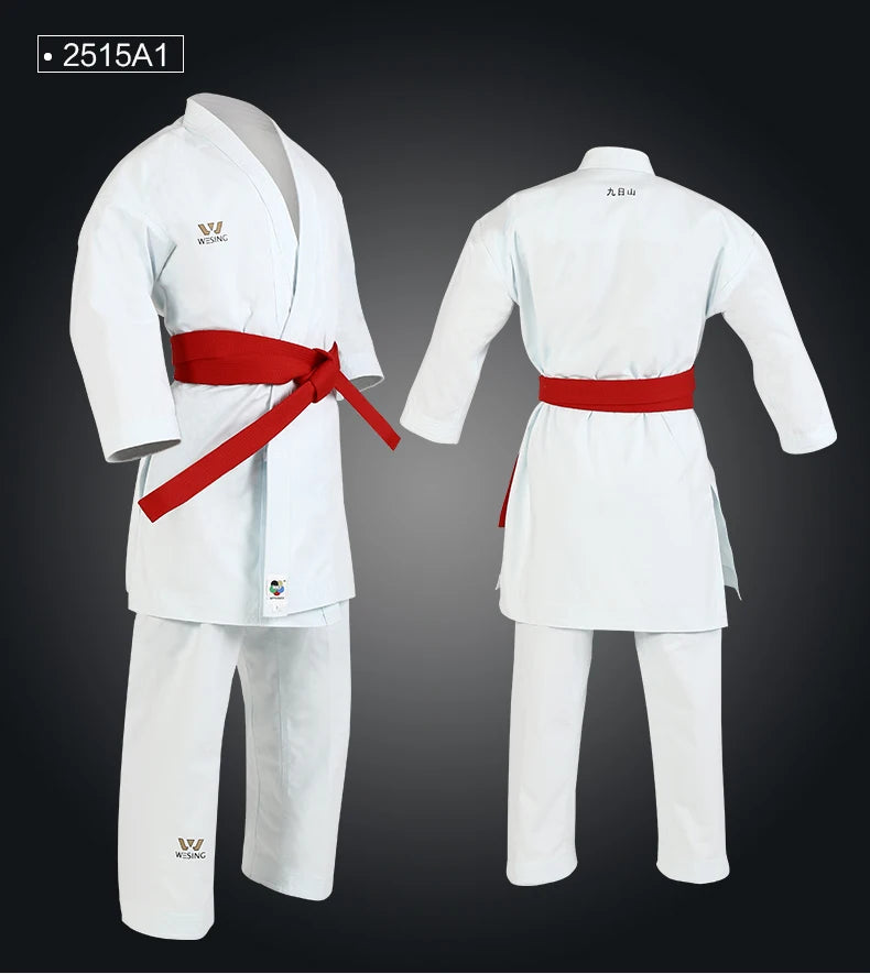 WESING WKF Approved Karate Gi Uniform – Kumite & Kata Training Suit for Adults & Kids Competition Karate Uniform