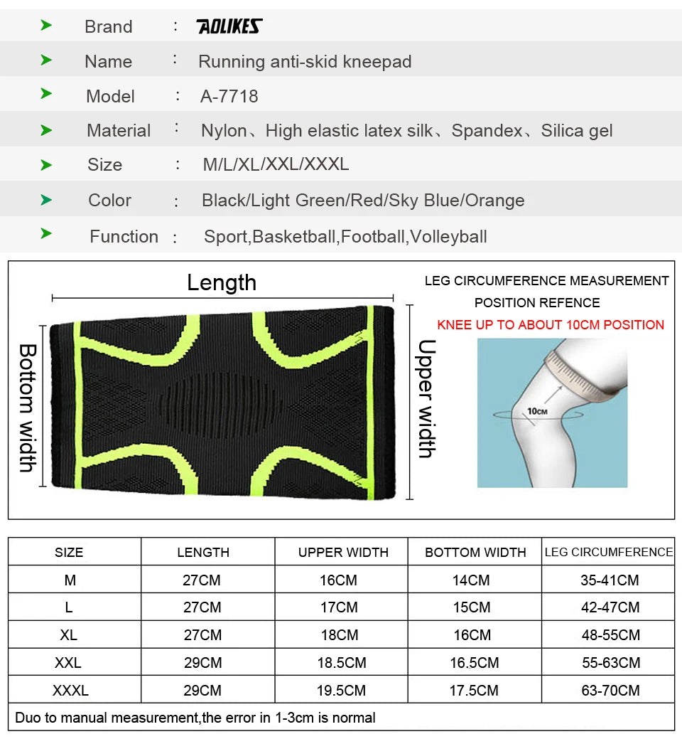 1 STUKS Fitness Hardlopen Fietsen Knie Ondersteuning Braces Elastische Nylon Sport Compressie Kniebeschermer Mouw voor Basketbal Volleybal