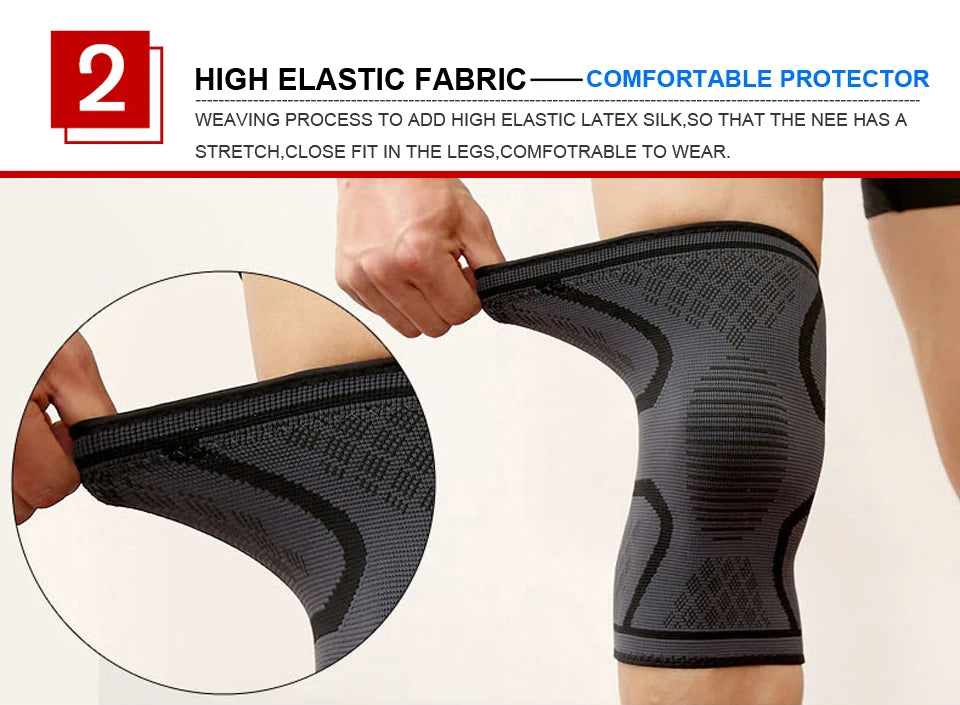 1 STUKS Fitness Hardlopen Fietsen Knie Ondersteuning Braces Elastische Nylon Sport Compressie Kniebeschermer Mouw voor Basketbal Volleybal