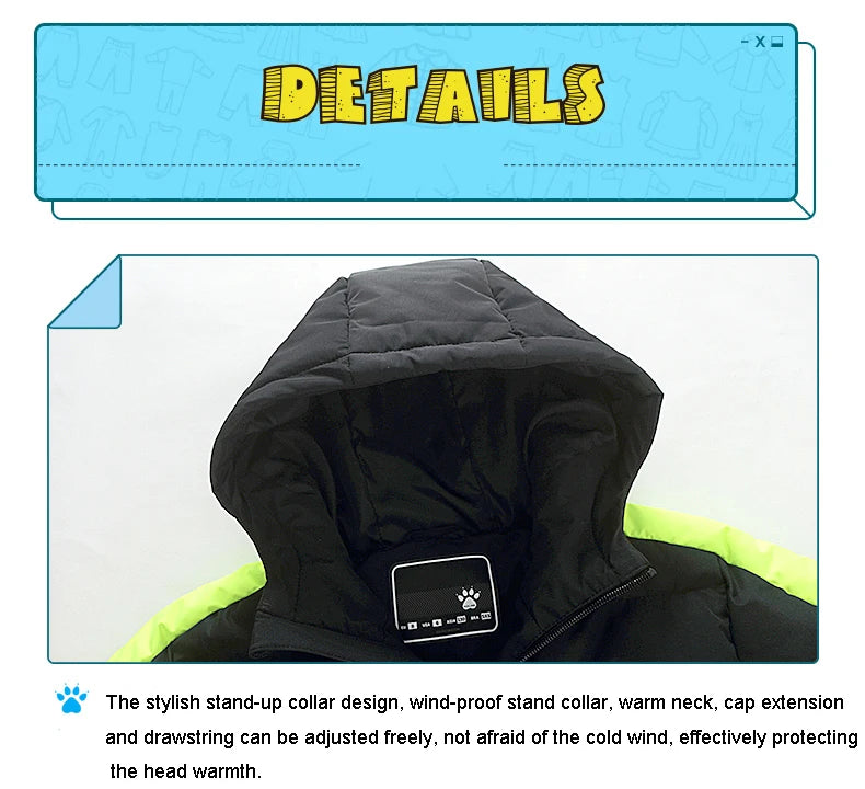 Kids Cotton Clothing Winter Long Jacket Sports Hooded Outwear Baby Children Windproof  Warm Outdoor Cotton Coat 3883405