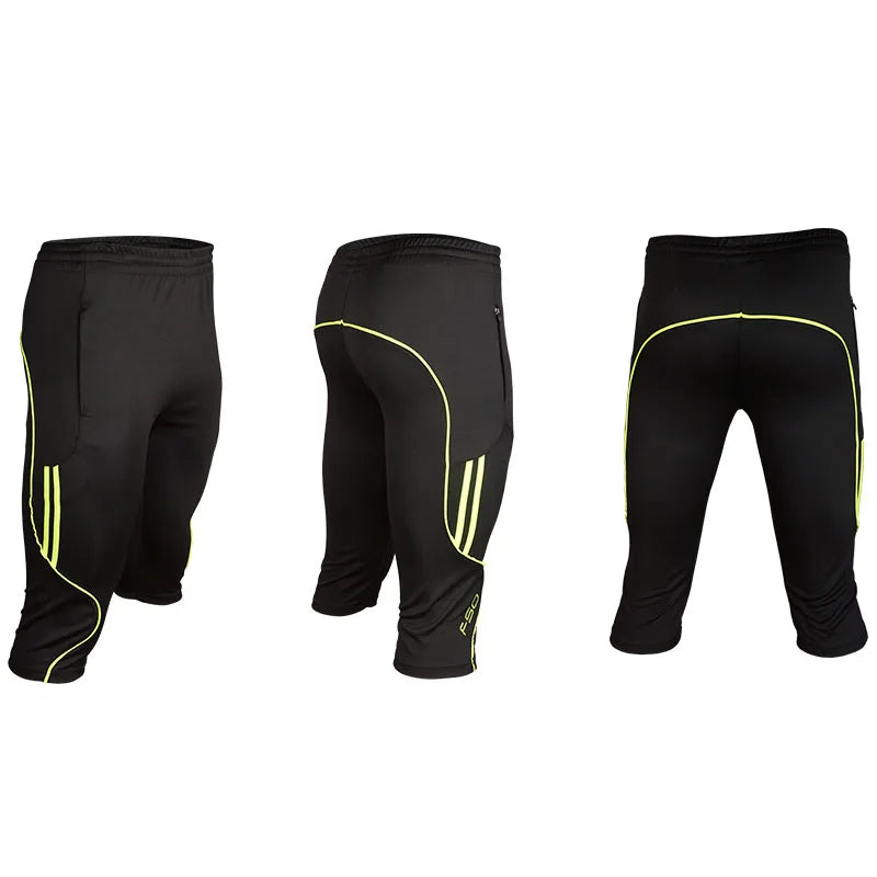 Men 3/4 Shorts New Soccer Pants Slim Sports Jogging Pants Men Training Running Trousers Football Male 3/4 Soccer Training Pants