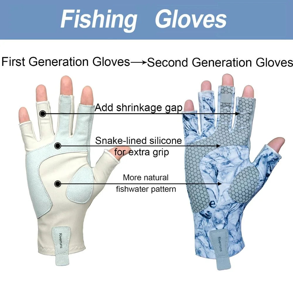 Fingerless Fishing Gloves are designed for Men and Women Fishing, Boating, Kayaking, Hiking, Running, Cycling