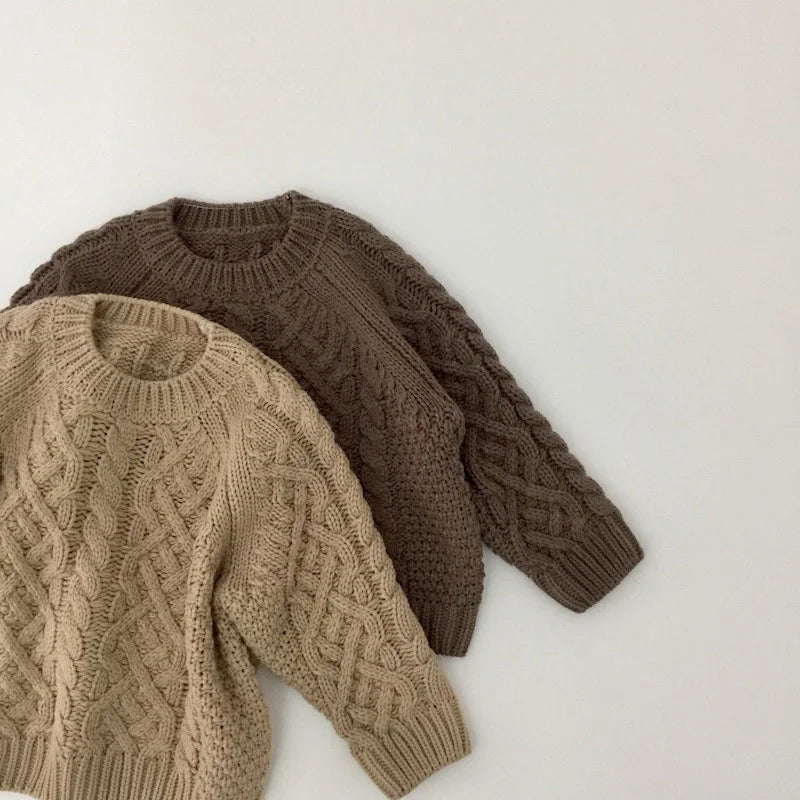 Kids Clothes Boys Sweater O Neck Classic Girls Pullover 1-7Y Unisex