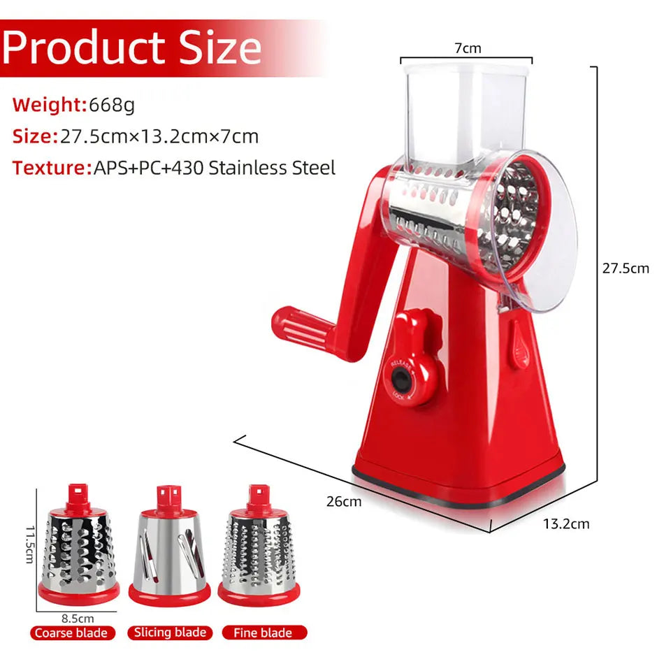 Manual Vegetable Cutter Slicer Kitchen Accessories Multifunctional Round Rotate Mandoline Slicer Potato Cheese Kitchen Gadgets