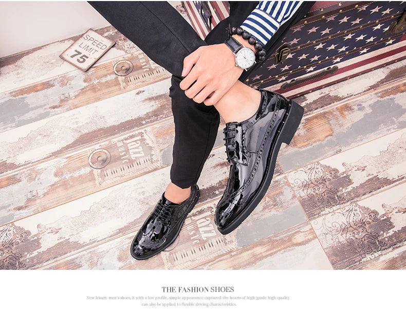 Fashionable Mens Gold Black Shoes New Cool Male Formal Evening Shoes Large Size 38-46 Wedding Dress Shoes for Men
