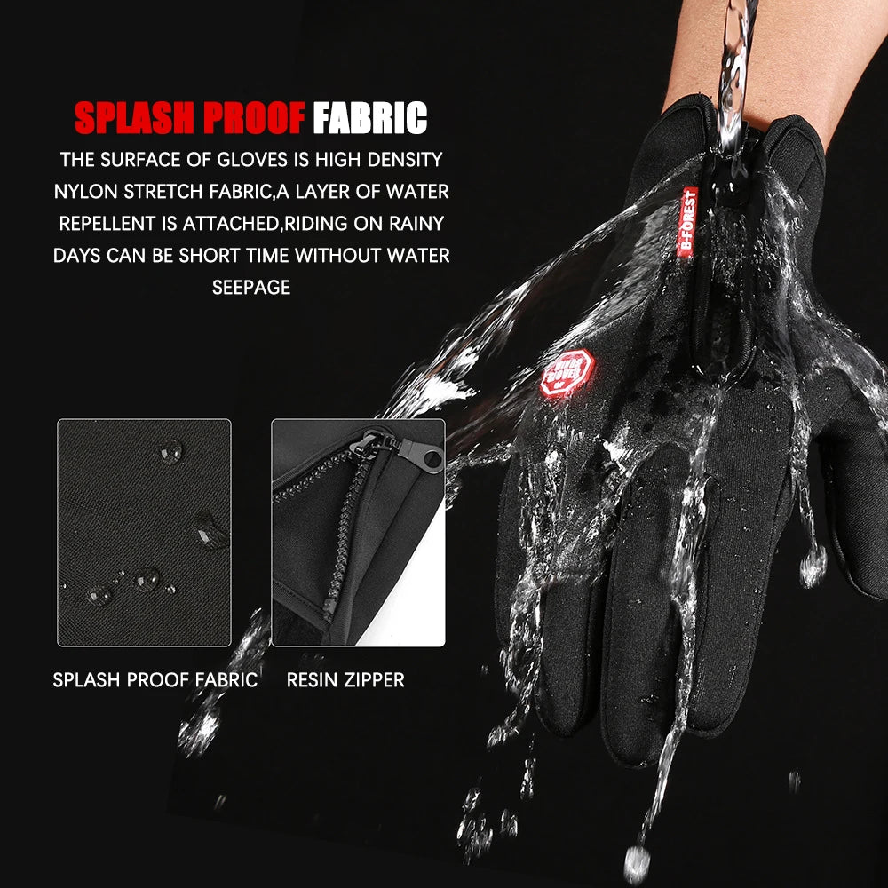 Heren Dames Fietsen Winter Warme Sport Handschoenen Touchscreen Buiten Vissen Spatwaterdicht Skiën Snowboard Antislip Rits Handschoenen