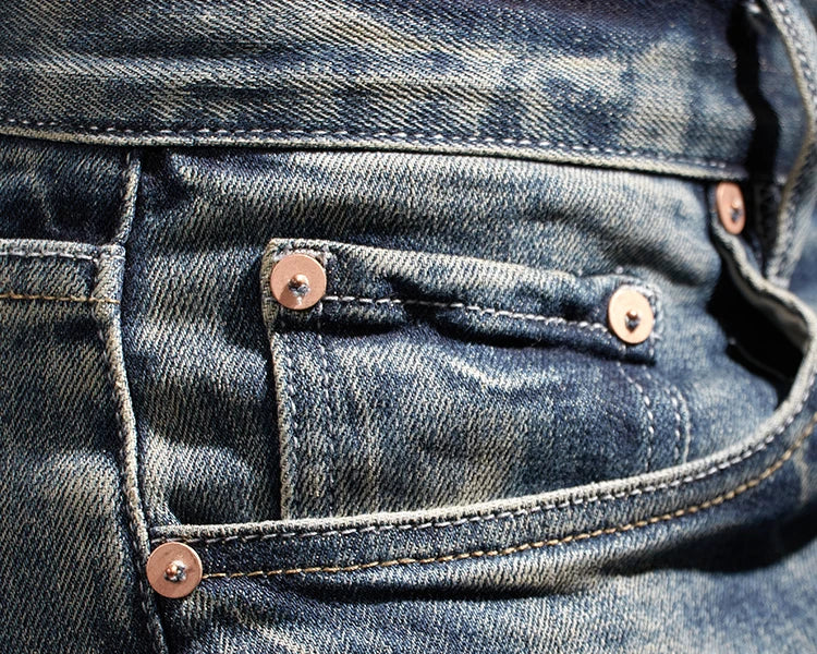 353# Herfst en winter Nieuwe Japanse retro zwaargewicht tooling jeans Herenmode Gewassen oude rechte losse elastische casual broek