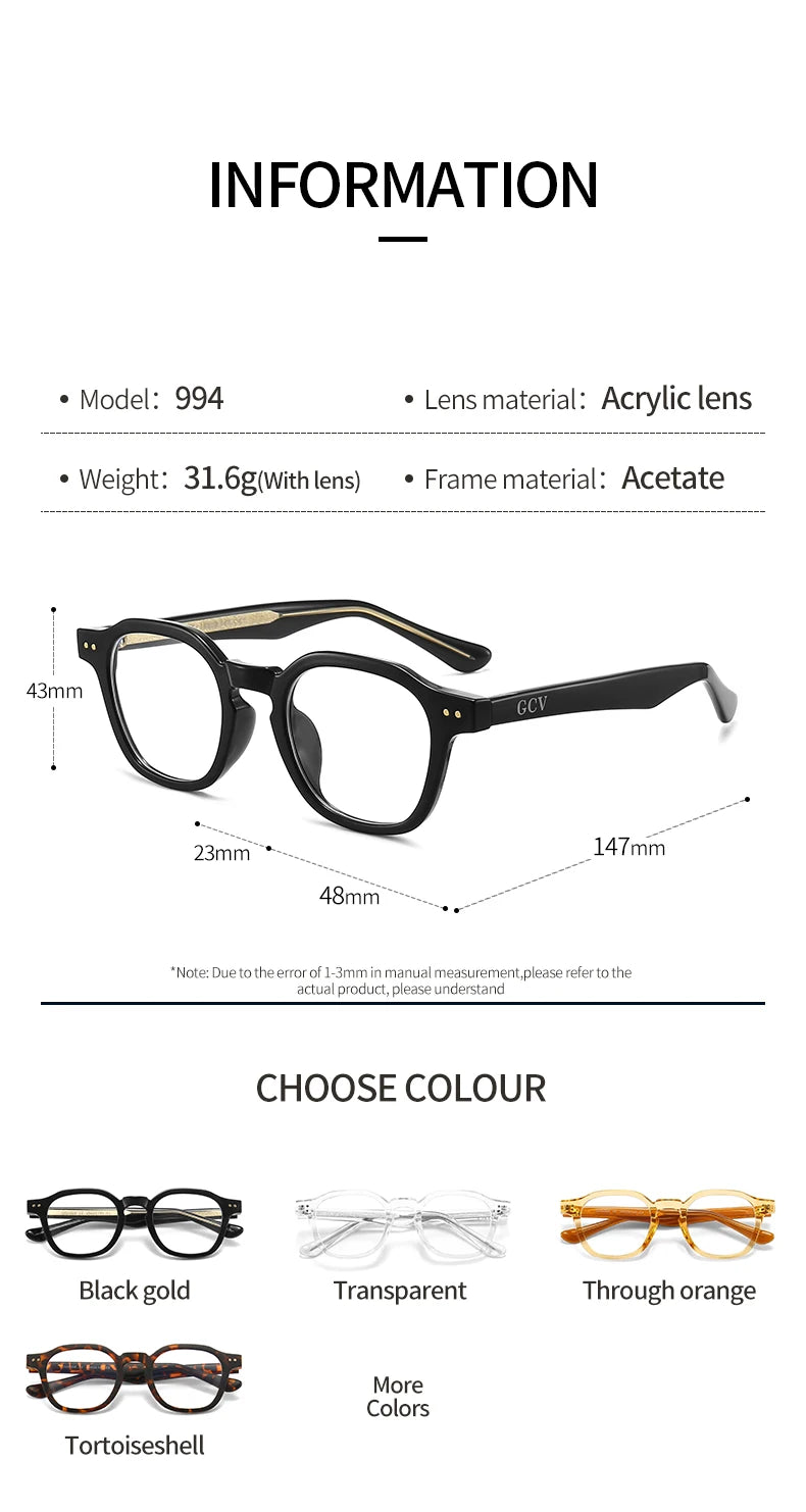 Unisex Acetate Blue Light Blocking Glasses round Transparent Eyeglass Frame Computer Goggles for Men Women Blue Blocking Glasses 2022