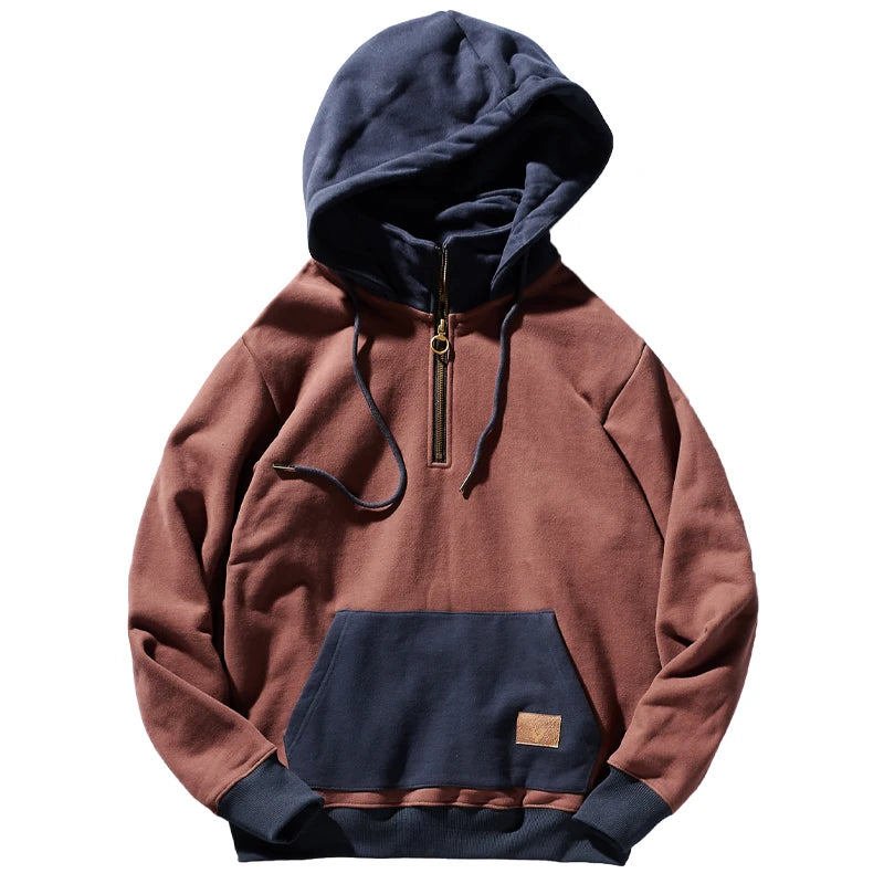 Autumn and Winter Fashion Pure Cotton Terry Heavyweight Thick Plus Velvet Hoodies for Men's Loose Hooded Pullover Sportswear