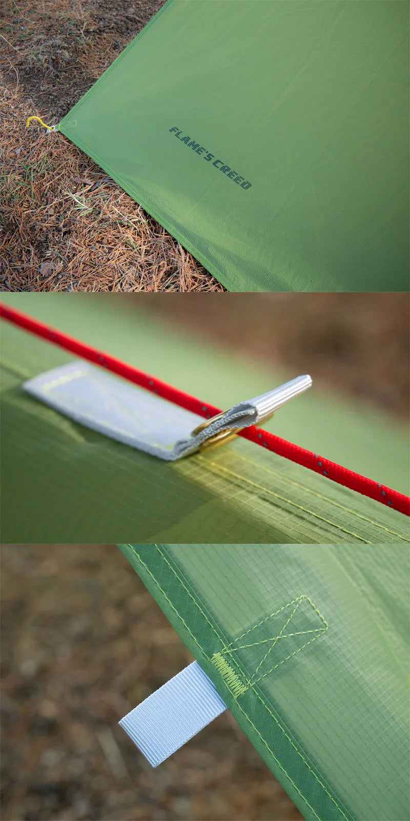 FLAME'S CREED  3*3M 4*3M 5*3M 15D Nylon Silicone Coating High Quality Outdoor Caming Tent Tarp