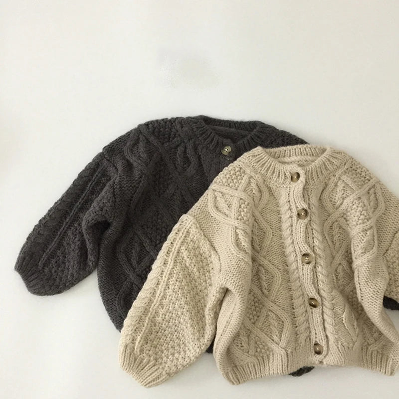 Kids Clothes Single Breast Girls Sweater Brief Style Boys Cardigans Knitted Sweater For Children 1-7Y Unisex