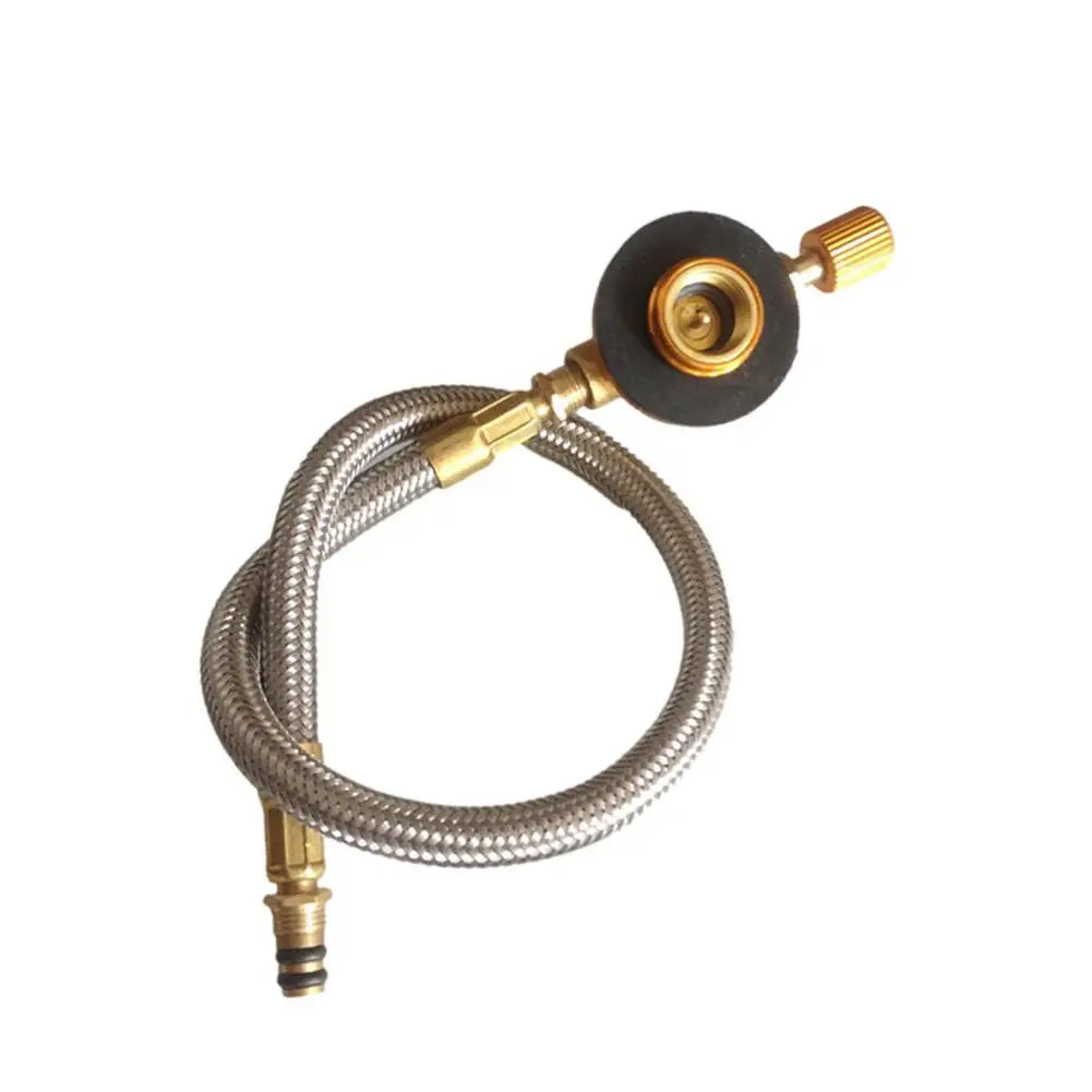 Outdoor Gas Stove Pipe Valve Stainless Steel Braided Hose Stove Burner Adapter Valve Connector For Camping Stove Accessories