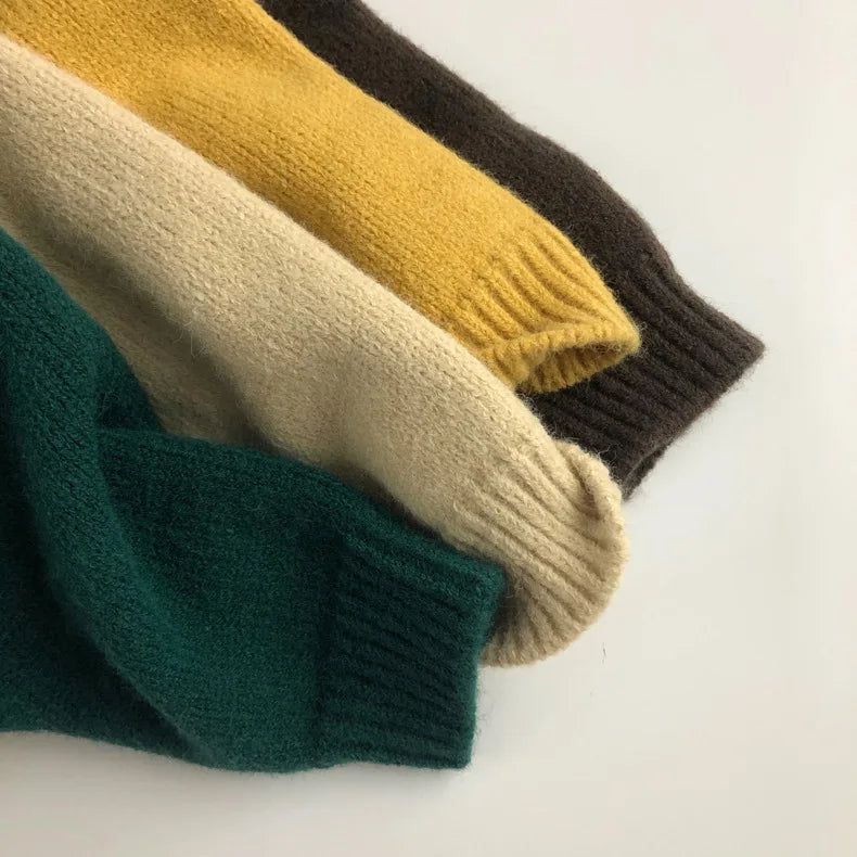 Kids Sweaters Boys Clothes Brief Girls Pullover Knitwear Warm Outfit For Children 3-6Y