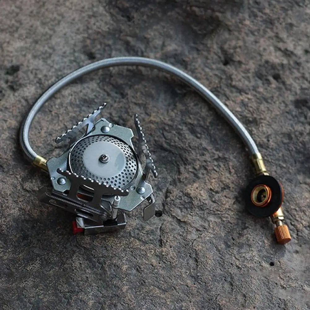 Outdoor Gas Stove Pipe Valve Stainless Steel Braided Hose Stove Burner Adapter Valve Connector For Camping Stove Accessories