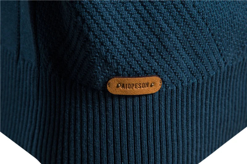 Men's Argyle Solid Colour Cardigan Casual Quality Zipper Cotton Winter Sweaters Basic Cardigans for Men