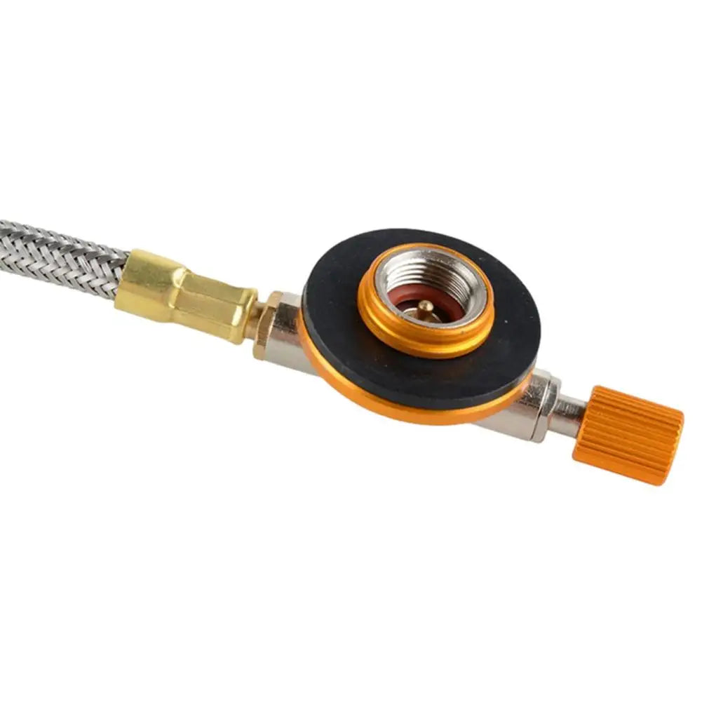 Outdoor Gas Stove Pipe Valve Stainless Steel Braided Hose Stove Burner Adapter Valve Connector For Camping Stove Accessories