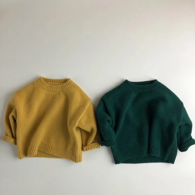 Kids Sweaters Boys Clothes Brief Girls Pullover Knitwear Warm Outfit For Children 3-6Y