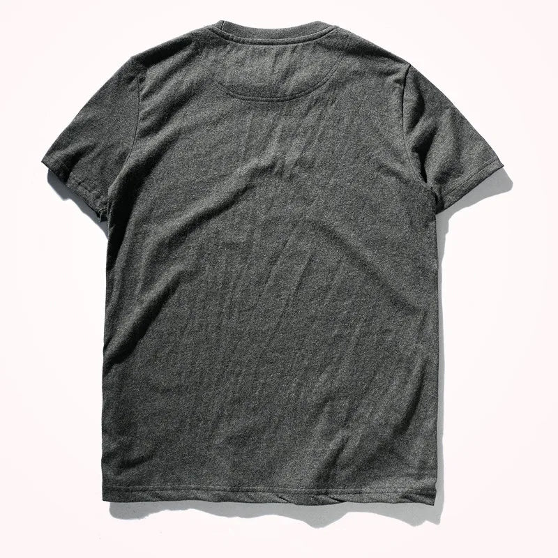 Zomer Nieuw Korte Mouw O-hals Bedrukt T-shirt Herenmode 100% Katoen Gewassen Oude Losse Geborstelde Stof Grote Maten Casual Tops