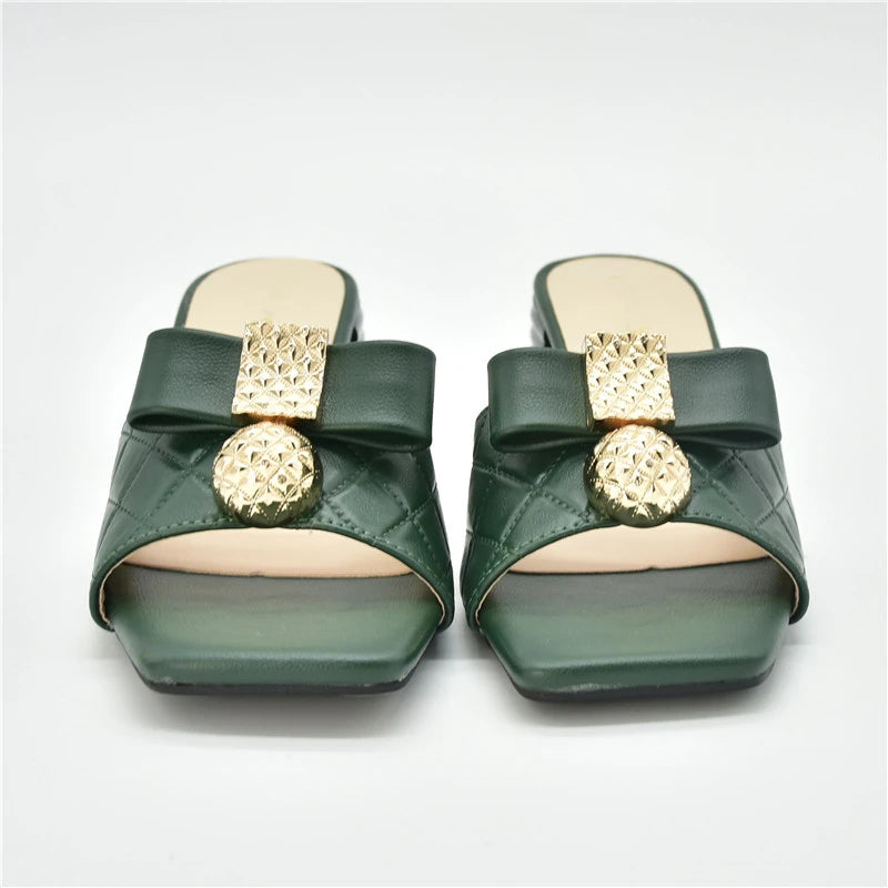 Low Heel Pumps Women Shoes Decorated with Rhinestone Slip on Shoes for Women Open Toe Women Party Shoe