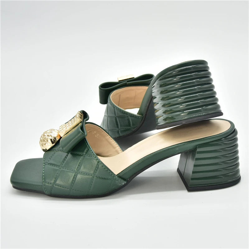 Low Heel Pumps Women Shoes Decorated with Rhinestone Slip on Shoes for Women Open Toe Women Party Shoe