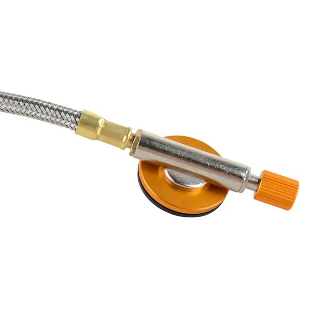 Outdoor Gas Stove Pipe Valve Stainless Steel Braided Hose Stove Burner Adapter Valve Connector For Camping Stove Accessories
