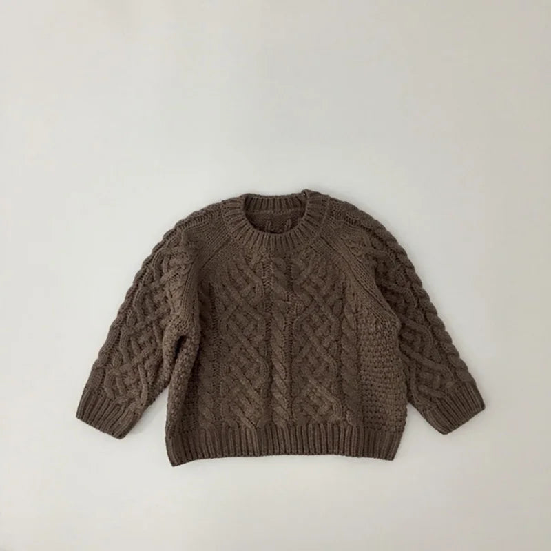 Kids Clothes Boys Sweater O Neck Classic Girls Pullover 1-7Y Unisex